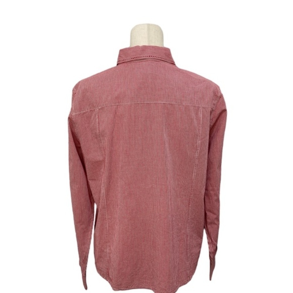 Pendleton Red And White Gingham Print Button-Down… - image 7